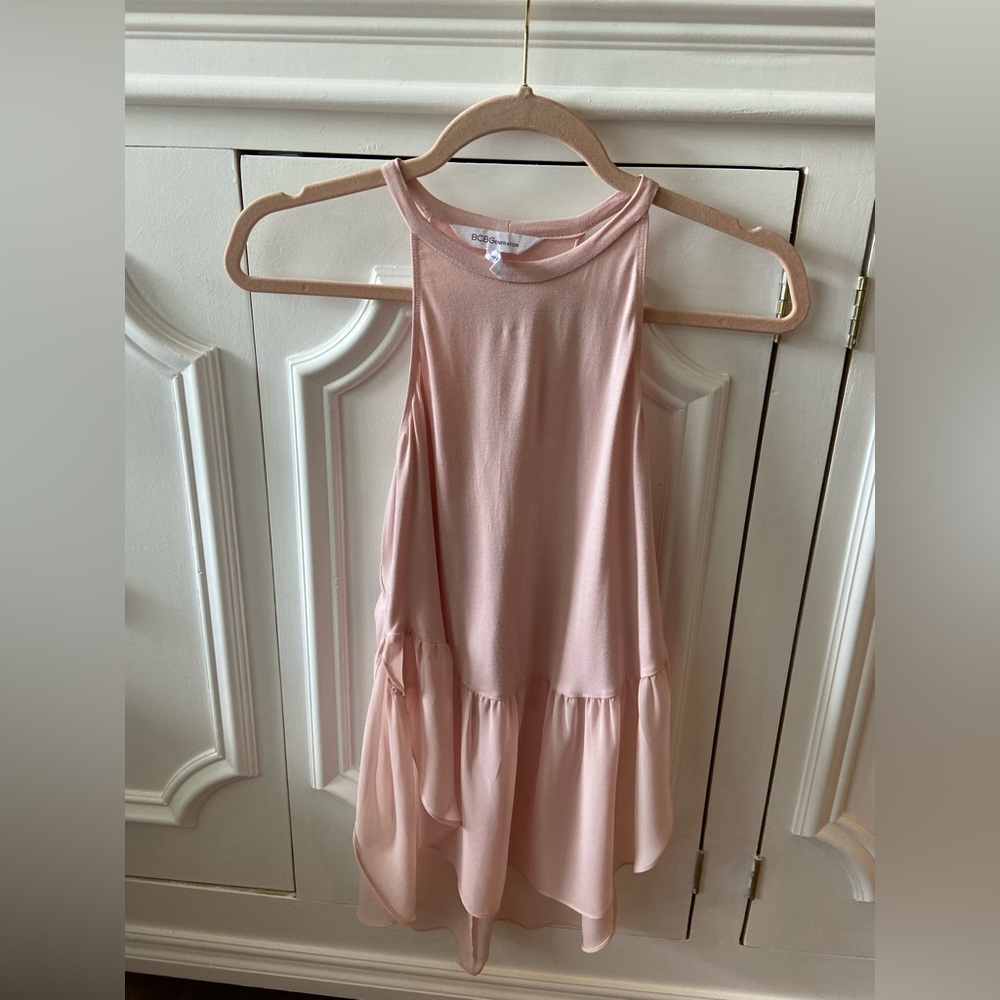 BCBGeneration soft pink tulle bottom tank in XXS